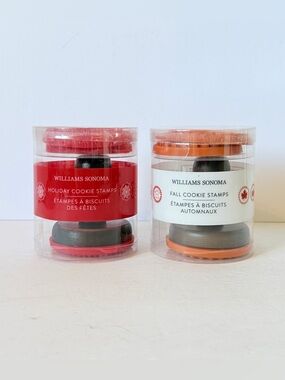 Set of 2 NEW Williams Sonoma Seasonal Silicone Cookie Stamp Sets Holiday & Fall